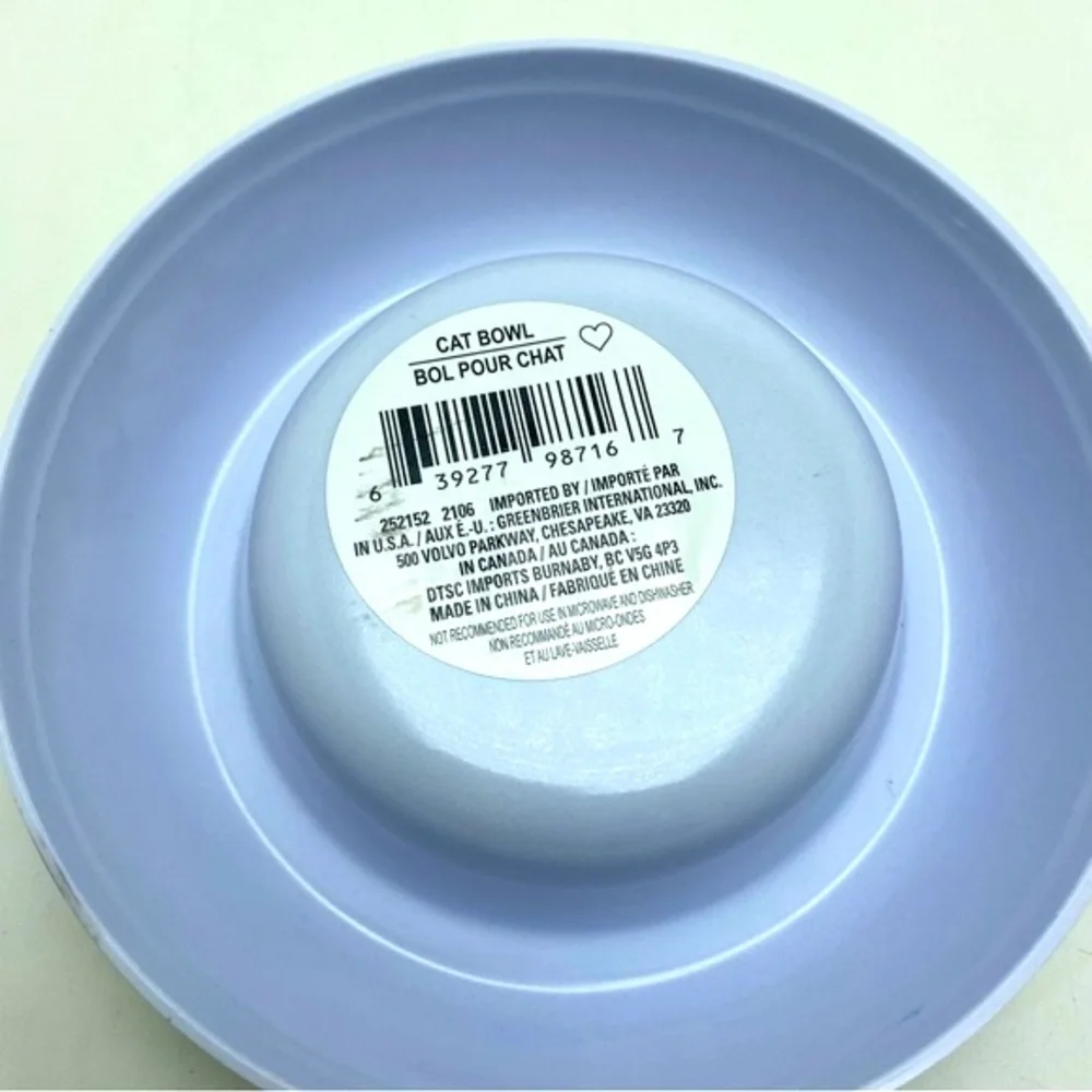 NEW Plastic Graphic Cat Dish
